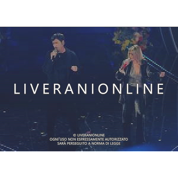 Foto: Aldo Liverani 06/02/2020 Sanremo (Italia) Spettacolo Serata n\'3 - 70\' Festival di Sanremo Teatro Ariston Nella foto: Irene Grandi, Bobo Rondelli Photo: Aldo Liverani 06 February 2020 Sanremo (Italy) Entertainment Day 3 of 70\' Festival Sanremo In the pic: Irene Grandi, Bobo Rondelli