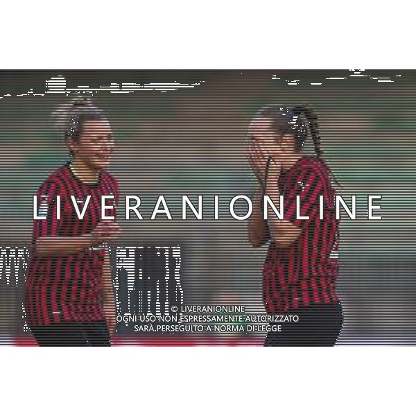 Calcio Coppa Italia Femminile 2019/2020 Milano, Italia 08/02/2020 Milan vs Fiorentina Women\'s Nella foto: Deborah Salvatori Rinaldi (Milan), Dominica Conc (Milan) esultanza gol ©Francesco Scaccianoce - Alessio Marini / AGENZIA ALDO LIVERANI SAS
