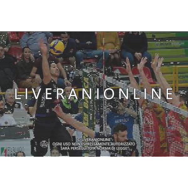 Campionato di Volley Superlega Serie A 2019/2020 Verona, Italia 08/02/2020 Calzedonia Verona vs Tonno Callipo Calabria Vibo Valentia Nella foto: Attacco di Garrett Muagututia (18) Calzedonia Verona FOTO ROBERTO TOMMASINI-ALESSIO MARINI-AG ALDO LIVERANI SAS