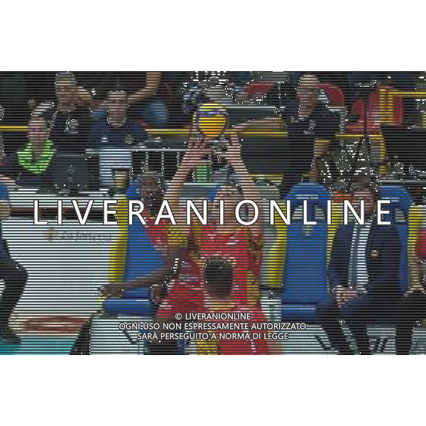 Campionato di Volley Superlega Serie A 2019/2020 Verona, Italia 08/02/2020 Calzedonia Verona vs Tonno Callipo Calabria Vibo Valentia Nella foto: Palleggio di Michele Baranowicz (17) Tonno Callipo Calabria - Vibo Valentia FOTO ROBERTO TOMMASINI-ALESSIO MARINI-AG ALDO LIVERANI SAS