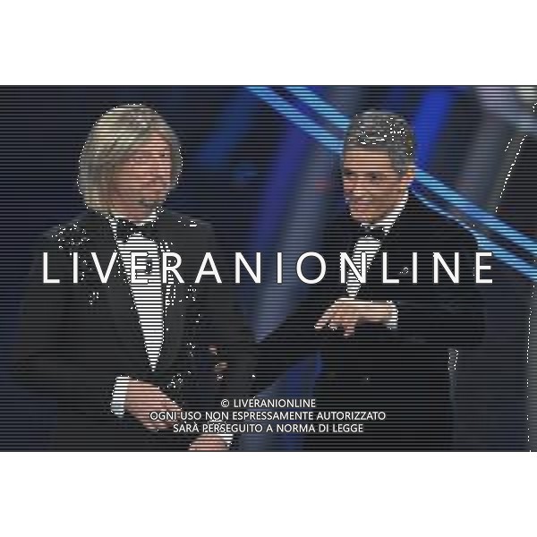 Foto: Aldo Liverani 08/02/2020 Sanremo (Italia) Spettacolo Serata n\'5 - 70\' Festival di Sanremo Teatro Ariston Nella foto: Amadeus, Fiorello Photo: Aldo Liverani 08 February 2020 Sanremo (Italy) Entertainment Day 5 of 70\' Festival Sanremo In the pic: Amadeus, Fiorello