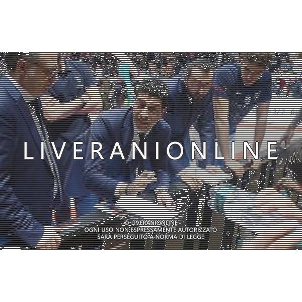 Campionato di Basket Serie A 2019/2020 Bologna, Italia 08/02/2020 Fortitudo Bologna vs Virtus Roma Nella foto: Antimo Martino, allenatore Fortitudo Pompea Bologna durante un time-out FOTO MICHELE NUCCI-ALESSIO MARINI-AG ALDO LIVERANI SAS