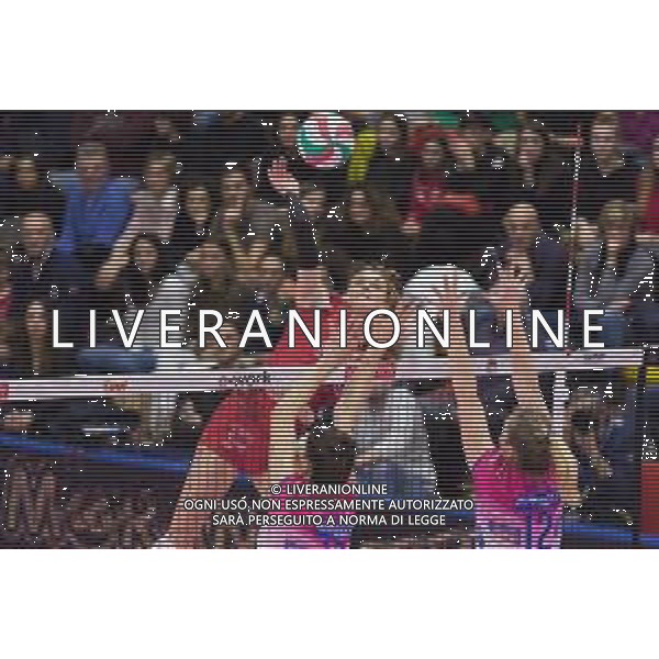 Campionato di Volley Serie A1 Femminile 2019/2020 Busto Arsizio, Italia 09/02/2020 Unet E-Work Busto Arsizio vs Igor Gorgonzola Novara Nella foto: schiacciata di Britt Herbots (UYBA Unet E-Work Busto Arsizio) ©Elisa Calabrese - Alessio Marini / AGENZIA ALDO LIVERANI SAS