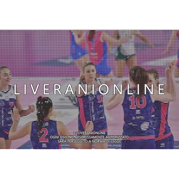 Campionato di Volley Serie A1 Femminile 2019/2020 Scandicci (FI), Italia 09/02/2020 Savino Del Bene Scandicci vs Saugella Monza Nella foto: Esultanza Savino Del Bene Scandicci ©Lisa Guglielmi - Alessio Marini / AGENZIA ALDO LIVERANI SAS