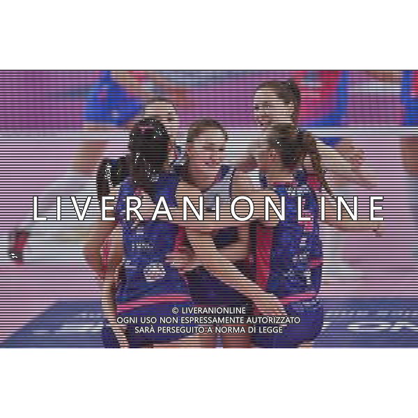 Campionato di Volley Serie A1 Femminile 2019/2020 Scandicci (FI), Italia 09/02/2020 Savino Del Bene Scandicci vs Saugella Monza Nella foto: Esultanza Savino Del Bene Scandicci ©Lisa Guglielmi - Alessio Marini / AGENZIA ALDO LIVERANI SAS