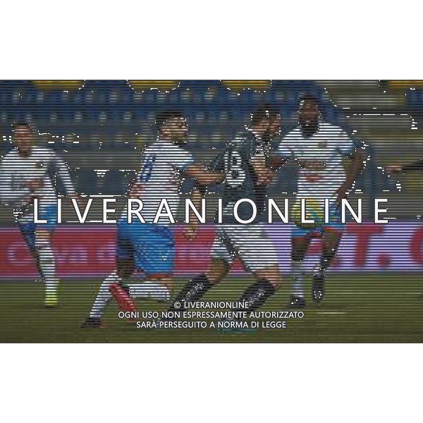 Campionato di Calcio Serie C - Lega Pro 2019/2020 Castellamare di Stabia, Italia 09/02/2020 Cavese vs Catania Nella foto: Domenico Germinale (18) Cavese 1919 contrastato da Luca Calapai (26) Calcio Catania FOTO ANDREA D\'AMICO-ALESSIO MARINI-AG ALDO LIVERANI SAS