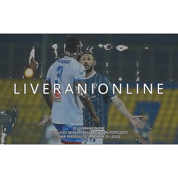 Campionato di Calcio Serie C - Lega Pro 2019/2020 Castellamare di Stabia, Italia 09/02/2020 Cavese vs Catania Nella foto: Moise Emmanuel Mbende (3) Calcio Catania e Domenico Germinale (18) Cavese 1919 FOTO ANDREA D\'AMICO-ALESSIO MARINI-AG ALDO LIVERANI SAS