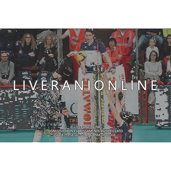 Campionato di Volley Superlega Serie A 2019/2020 Perugia, Italia 09/02/2020 Sir Safety Conad Perugia vs Gas Sales Piacenza Nella foto: filippo lanza (n.10 schiacciatore sir safety conad perugia) schiaccia FOTO LORIS CERQUIGLINI-ALESSIO MARINI-AG ALDO LIVERANI SAS