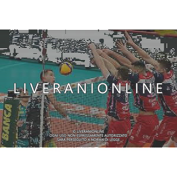 Campionato di Volley Superlega Serie A 2019/2020 Perugia, Italia 09/02/2020 Sir Safety Conad Perugia vs Gas Sales Piacenza Nella foto: aleksandar atanasijevic (n.14 opposto sir safety conad perugia) schiaccia FOTO LORIS CERQUIGLINI-ALESSIO MARINI-AG ALDO LIVERANI SAS