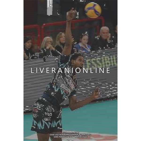 Campionato di Volley Superlega Serie A 2019/2020 Perugia, Italia 09/02/2020 Sir Safety Conad Perugia vs Gas Sales Piacenza Nella foto: wilfredo leon venero (n.9 schiacciatore sir safety conad perugia) alla battuta FOTO LORIS CERQUIGLINI-ALESSIO MARINI-AG ALDO LIVERANI SAS