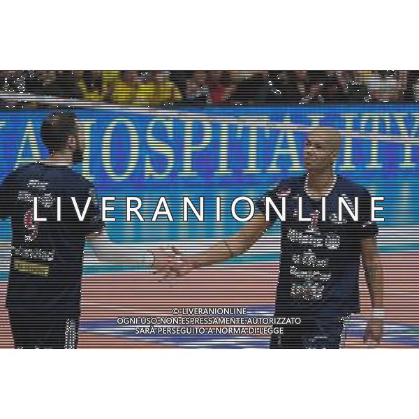 Campionato di Volley Superlega Serie A 2019/2020 Modena, Italia 09/02/2020 Leo Shoes Modena vs Allianz Milano Nella foto: Nimir Abdel Aziz (01) (Allianz Milano) e Nemanja Petric (09) (Allianz Milano) FOTO DANIELE NICLI-ALESSIO MARINI-AG ALDO LIVERANI SAS