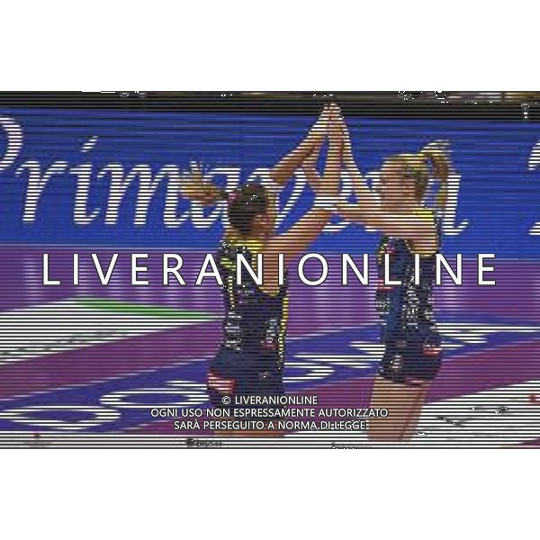 Campionato di Volley Serie A1 Femminile 2019/2020 Treviso, Italia 09/02/2020 Imoco Volley Conegliano vs Golden Tulip Volalto 2.0 Caserta Nella foto: Indre Sorokaite e Jennifer Geerties (Conegliano) FOTO ETTORE GRIFFONI-ALESSIO MARINI-AG ALDO LIVERANI SAS