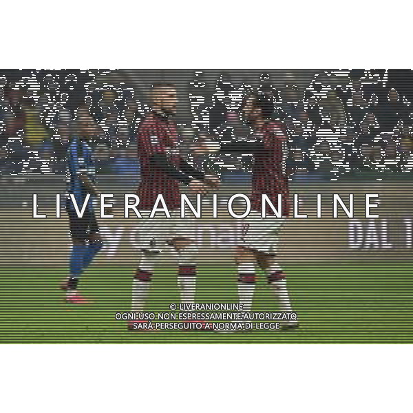 esultanza di ante Rebic dopo il gol del 0-1 milan con hakan calhanoglu Inter vs Milan Campionato Serie A TIM - 23¬∞ giornata Milano 09-02-2020 Stadio Giuseppe Meazza - San Siro foto Roberto Garavaglia - ag. Aldo Liverani sas / AGENZIA ALDO LIVERANI SAS