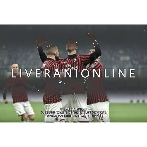 esultanza di zlatan Ibrahimovic dopo il gol del 0-2 Milan Inter vs Milan Campionato Serie A TIM - 23° giornata Milano 09-02-2020 Stadio Giuseppe Meazza - San Siro foto Roberto Garavaglia - ag. Aldo Liverani sas / AGENZIA ALDO LIVERANI SAS