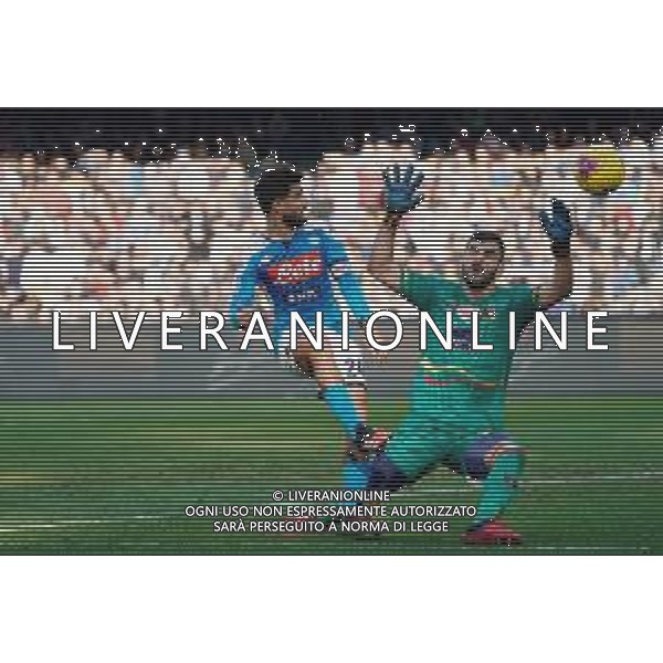 Campionato di Calcio Serie A 2019/2020 Napoli, Italia 09/02/2020 Napoli vs Lecce Nella foto: LORENZO INSIGNE-Mauro Vigorito FOTO MARCO IORIO-ALESSIO MARINI-AG ALDO LIVERANI SAS
