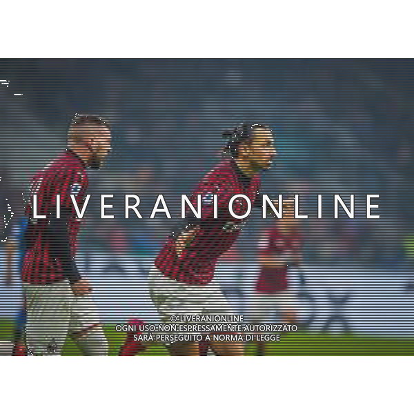 Campionato di Calcio Serie A 2019/2020 Milano, Italia 09/02/2020 Inter vs Milan Nella foto: Zlatan Ibrahimovic of AC Milan celebrates the goal FOTO FABRIZIO CARABELLI-ALESSIO MARINI-AG ALDOL IVERANI SAS