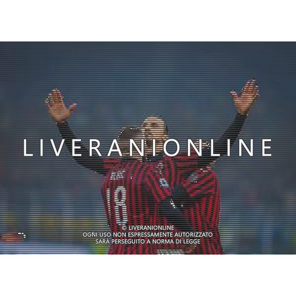 Campionato di Calcio Serie A 2019/2020 Milano, Italia 09/02/2020 Inter vs Milan Nella foto: Zlatan Ibrahimovic of AC Milan celebrates with his teammates goal FOTO FABRIZIO CARABELLI-ALESSIO MARINI-AG ALDOL IVERANI SAS