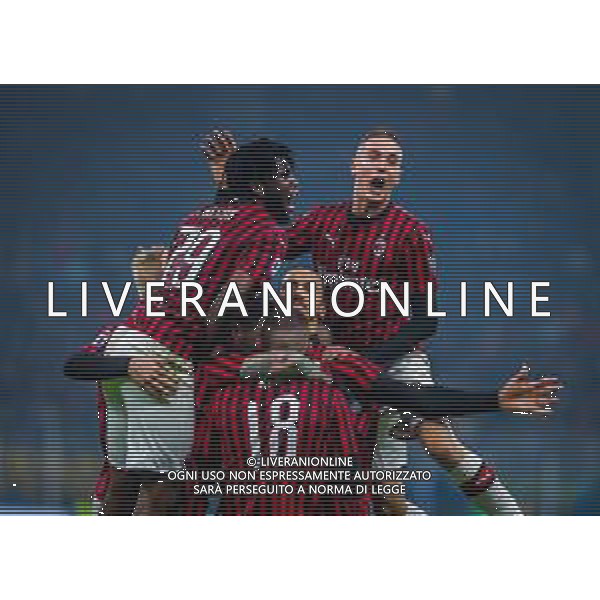Campionato di Calcio Serie A 2019/2020 Milano, Italia 09/02/2020 Inter vs Milan Nella foto: Zlatan Ibrahimovic of AC Milan celebrates with his teammates goal FOTO FABRIZIO CARABELLI-ALESSIO MARINI-AG ALDOL IVERANI SAS