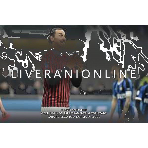 esultanza di zlatan Ibrahimovic Inter vs Milan Campionato Serie A TIM - 23¬∞ giornata Milano 09-02-2020 Stadio Giuseppe Meazza - San Siro foto Roberto Garavaglia - ag. Aldo Liverani sas / AGENZIA ALDO LIVERANI SAS