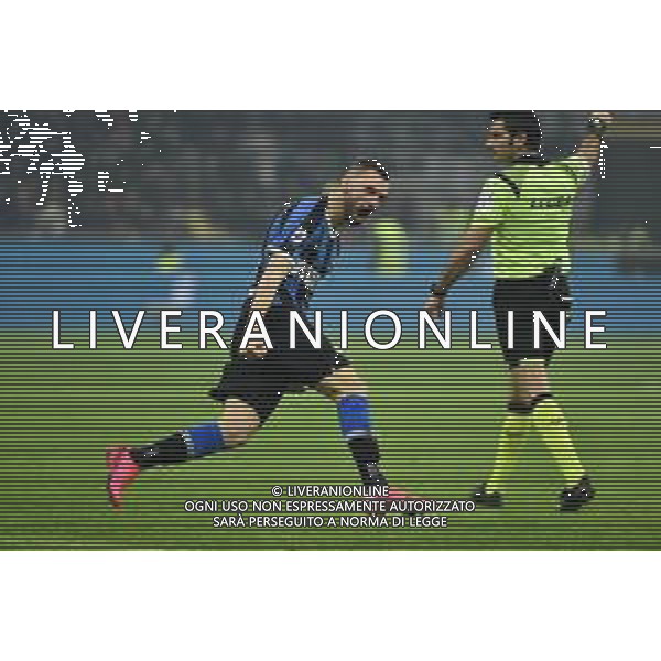 esultanza dopo il gol di marcelo Brozovic del 1-2 Inter vs Milan Campionato Serie A TIM - 23¬∞ giornata Milano 09-02-2020 Stadio Giuseppe Meazza - San Siro foto Roberto Garavaglia - ag. Aldo Liverani sas / AGENZIA ALDO LIVERANI SAS