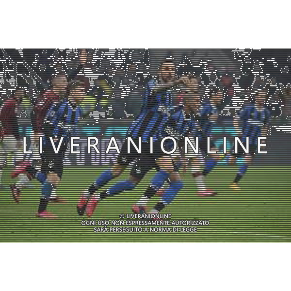 esultanza dopo il gol del pareggio di matias vecino del 2-2 Inter vs Milan Campionato Serie A TIM - 23¬∞ giornata Milano 09-02-2020 Stadio Giuseppe Meazza - San Siro foto Roberto Garavaglia - ag. Aldo Liverani sas / AGENZIA ALDO LIVERANI SAS