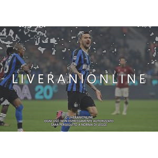esultanza dopo il gol del pareggio di matias vecino del 2-2 Inter vs Milan Campionato Serie A TIM - 23¬∞ giornata Milano 09-02-2020 Stadio Giuseppe Meazza - San Siro foto Roberto Garavaglia - ag. Aldo Liverani sas / AGENZIA ALDO LIVERANI SAS