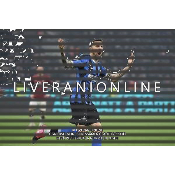esultanza dopo il gol del pareggio di matias vecino del 2-2 Inter vs Milan Campionato Serie A TIM - 23¬∞ giornata Milano 09-02-2020 Stadio Giuseppe Meazza - San Siro foto Roberto Garavaglia - ag. Aldo Liverani sas / AGENZIA ALDO LIVERANI SAS