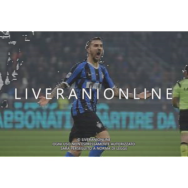 esultanza dopo il gol del pareggio di matias vecino del 2-2 Inter vs Milan Campionato Serie A TIM - 23° giornata Milano 09-02-2020 Stadio Giuseppe Meazza - San Siro foto Roberto Garavaglia - ag. Aldo Liverani sas / AGENZIA ALDO LIVERANI SAS