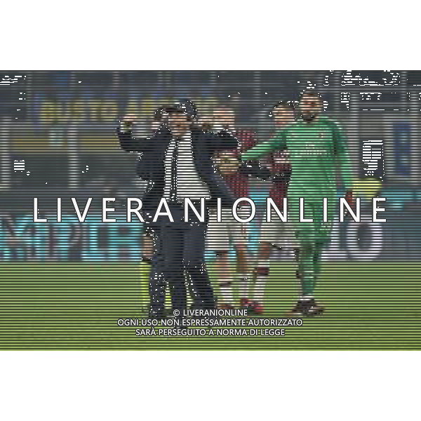 esultanza finale di antonio Conte e delusione Milan - gianluigi donnarumma Inter vs Milan Campionato Serie A TIM - 23¬∞ giornata Milano 09-02-2020 Stadio Giuseppe Meazza - San Siro foto Roberto Garavaglia - ag. Aldo Liverani sas / AGENZIA ALDO LIVERANI SAS