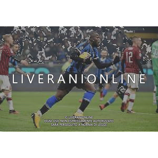 Romelu Lukaku (Inter) esulta dopo il gol del 2 a 2 di Matias Vecino Inter vs Milan Campionato Serie A TIM - 23° giornata Milano 09-02-2020 Stadio Giuseppe Meazza - San Siro foto Roberto Garavaglia - ag. Aldo Liverani sas