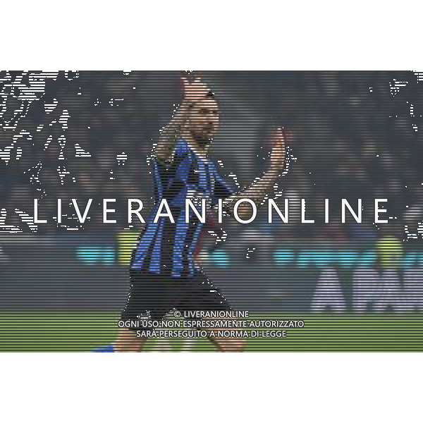 Matias Vecino (Inter) esulta dopo il gol del 2 a 2 Inter vs Milan Campionato Serie A TIM - 23° giornata Milano 09-02-2020 Stadio Giuseppe Meazza - San Siro foto Roberto Garavaglia - ag. Aldo Liverani sas