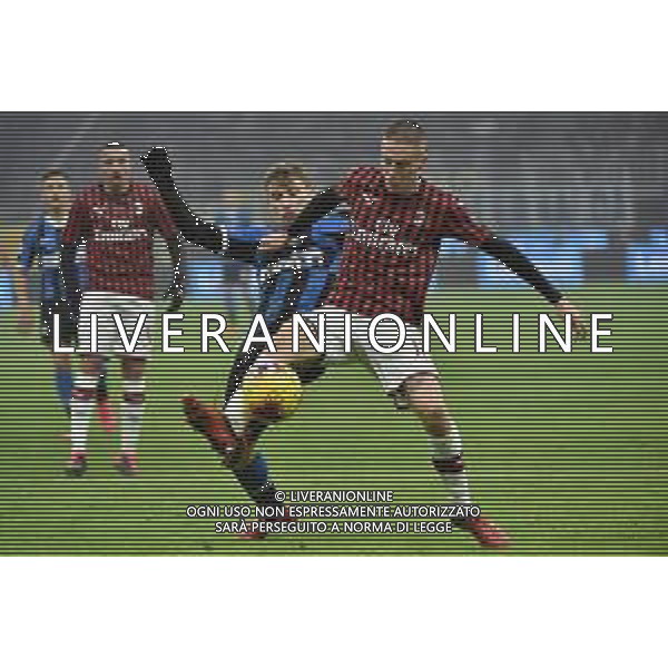 Nicolo’ Barella (Inter) SX e Andrea Conti (Milan) DX Inter vs Milan Campionato Serie A TIM - 23° giornata Milano 09-02-2020 Stadio Giuseppe Meazza - San Siro foto Roberto Garavaglia - ag. Aldo Liverani sas