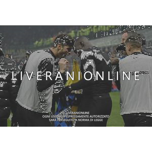 Andrea Ranocchia (Inter) SX e Romelu Lukaku (Inter) DX esultanza dopo il gol del 4 a 2 Inter vs Milan Campionato Serie A TIM - 23° giornata Milano 09-02-2020 Stadio Giuseppe Meazza - San Siro foto Roberto Garavaglia - ag. Aldo Liverani sas
