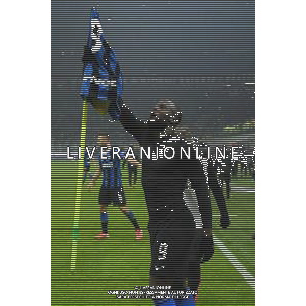 Romelu Lukaku (Inter) esultanza dopo il gol del 4 a 2 Inter vs Milan Campionato Serie A TIM - 23° giornata Milano 09-02-2020 Stadio Giuseppe Meazza - San Siro foto Roberto Garavaglia - ag. Aldo Liverani sas