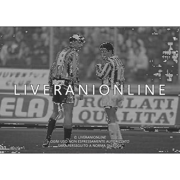 08-12-1991 TORINO-CAMPIONATO DI CALCIO SERIE A JUVENTUS INTER 2-1 NELLA FOTO nicola berti e roberto baggio AG ALDO LIVERANI SAS