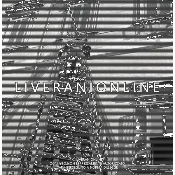 1950 ROMA PALAZZO DEL QUIRINALE I VIGILI DEL FUOCO CAMBIANO LE LUCI DEI LAMPIONI AG ALDO LIVERANI SAS