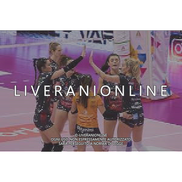 Campionato di Volley Serie A1 Femminile 2019/2020 Busto Arsizio, Italia 12/02/2020 Unet E-Work Busto Arsizio-Bartoccini Fortinfissi Perugia Nella foto: esultanza (Bartoccini Fortinfissi Perugia) ©Elisa Calabrese - Alessio Marini / AGENZIA ALDO LIVERANI SAS