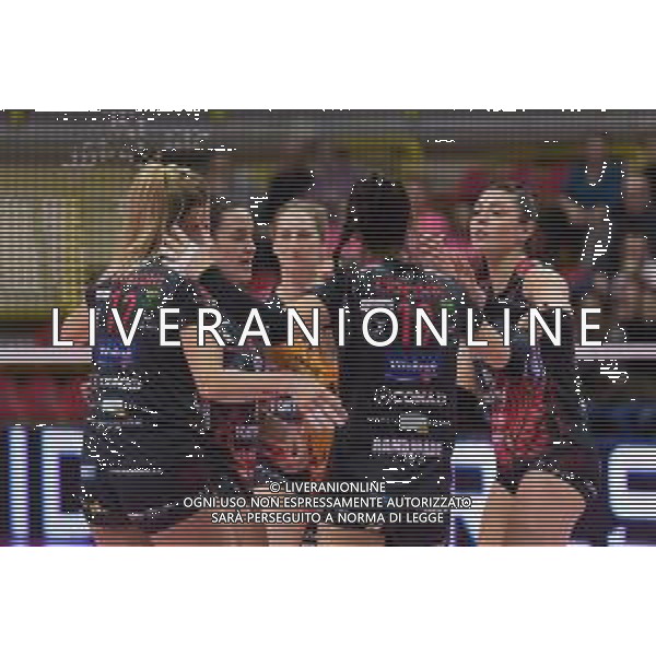 Campionato di Volley Serie A1 Femminile 2019/2020 Busto Arsizio, Italia 12/02/2020 Unet E-Work Busto Arsizio-Bartoccini Fortinfissi Perugia Nella foto: esultanza (Bartoccini Fortinfissi Perugia) ©Elisa Calabrese - Alessio Marini / AGENZIA ALDO LIVERANI SAS