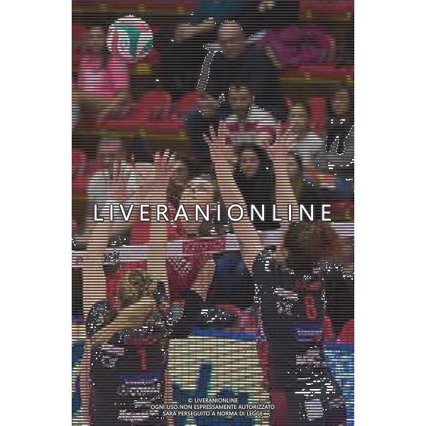 Campionato di Volley Serie A1 Femminile 2019/2020 Busto Arsizio, Italia 12/02/2020 Unet E-Work Busto Arsizio-Bartoccini Fortinfissi Perugia Nella foto: schiacciata di Britt Herbots (UYBA Unet E-Work Busto Arsizio) ©Elisa Calabrese - Alessio Marini / AGENZIA ALDO LIVERANI SAS