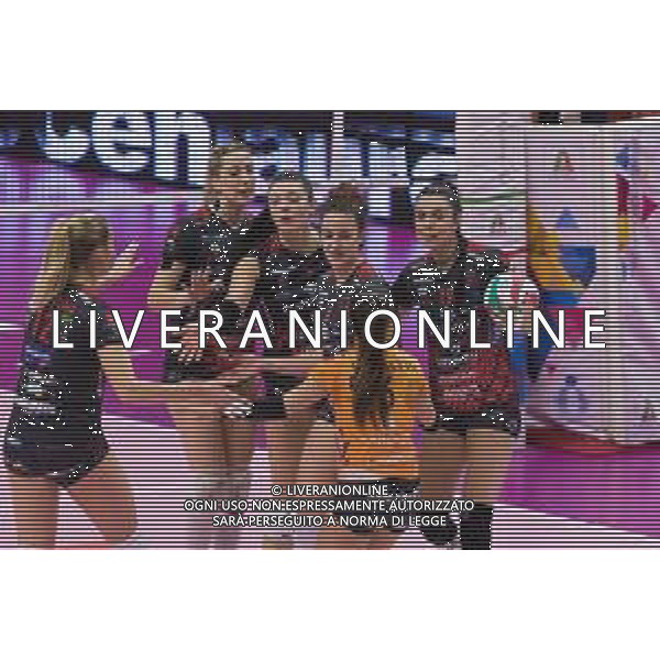 Campionato di Volley Serie A1 Femminile 2019/2020 Busto Arsizio, Italia 12/02/2020 Unet E-Work Busto Arsizio-Bartoccini Fortinfissi Perugia Nella foto: esultanza (Bartoccini Fortinfissi Perugia) ©Elisa Calabrese - Alessio Marini / AGENZIA ALDO LIVERANI SAS