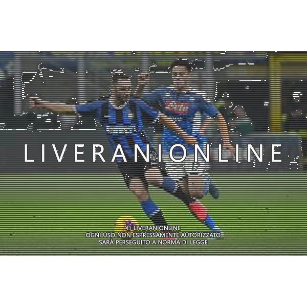 Stefan de Vrij ed Eljif Elmas Inter vs Napoli Coppa Italia - semifinale gara di andata Milano 12-02-2020 Stadio Giuseppe Meazza - San Siro foto Roberto Garavaglia - ag. Aldo Liverani sas/ AGENZIA ALDO LIVERANI SAS