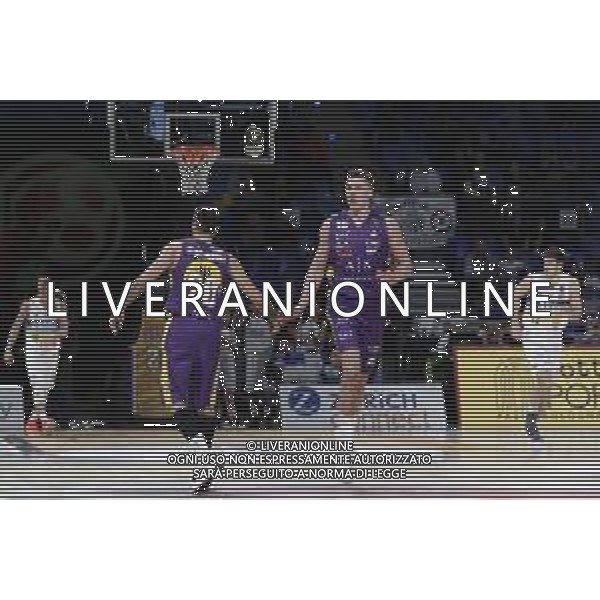Pesaro 13/02/2020 - Zurich Connect Final Eight 2020 Quarto di Finale - AX Armani Exange Mlano vs Vanoli Baket Cremona - nella foto: Esultanza Cinciarini Andrea (AX Armani Exange Milano) Tarczewski Kaleb (AX Armani Exange Milano) ©Claudio Zamagni/Agenzia Aldo Liverani s.a.s.