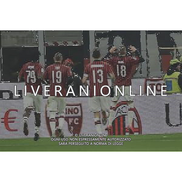 esultanza Milan dopo il gol del 1 a 0 di Ante Rebic Milan vs Juventus Coppa Italia - semifinale gara di andata Milano 13-02-2020 Stadio Giuseppe Meazza - San Siro foto Roberto Garavaglia - ag. Aldo Liverani sas / AGENZIA ALDO LIVERANI SAS