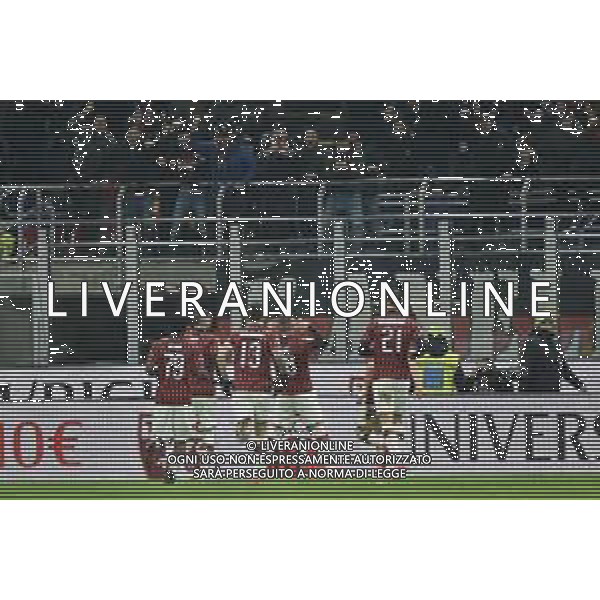 esultanza Milan dopo il gol del 1 a 0 di Ante Rebic Milan vs Juventus Coppa Italia - semifinale gara di andata Milano 13-02-2020 Stadio Giuseppe Meazza - San Siro foto Roberto Garavaglia - ag. Aldo Liverani sas / AGENZIA ALDO LIVERANI SAS