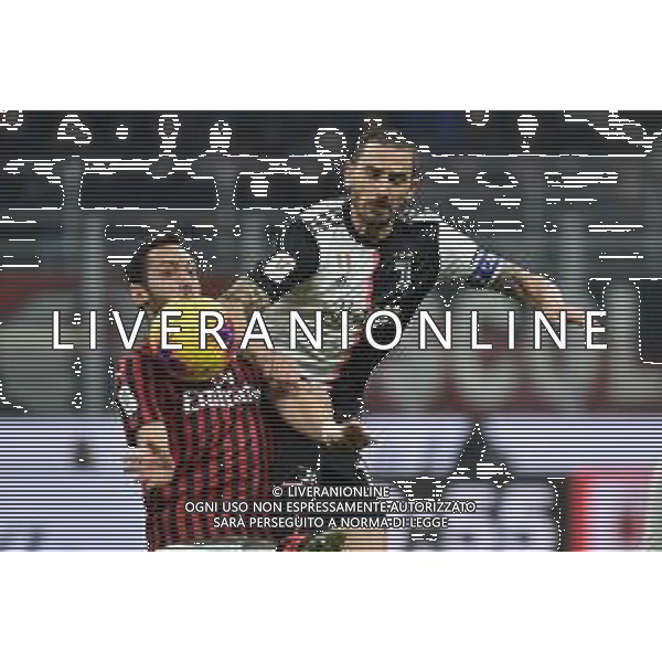 Hakan Calhanoglu e Leonardo Bonucci Milan vs Juventus Coppa Italia - semifinale gara di andata Milano 13-02-2020 Stadio Giuseppe Meazza - San Siro foto Roberto Garavaglia - ag. Aldo Liverani sas / AGENZIA ALDO LIVERANI SAS