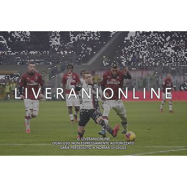 TIM Cup - Coppa Italia 2019/2020 Milano, Italia 13/02/2020 Milan vs Juventus Nella foto: Theo Hernandez (Milan) e Aaron Ramsey (Juventus) ©Luca Rossini - Alessio Marini / AGENZIA ALDO LIVERANI SAS