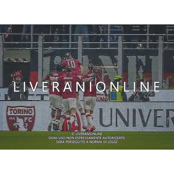 TIM Cup - Coppa Italia 2019/2020 Milano, Italia 13/02/2020 Milan vs Juventus Nella foto: Ante Rebic of AC Milan celebrates the goal during the Coppa Italia 2019/20 match between AC Milan vs Juventus at the San Siro Stadium, Milan, Italy on February 13, 2020 - Photo Fabrizio Carabelli FOTO FABRIZIO CARABELLI-ALESSIO MARINI-AG ALDO LIVERANI SAS