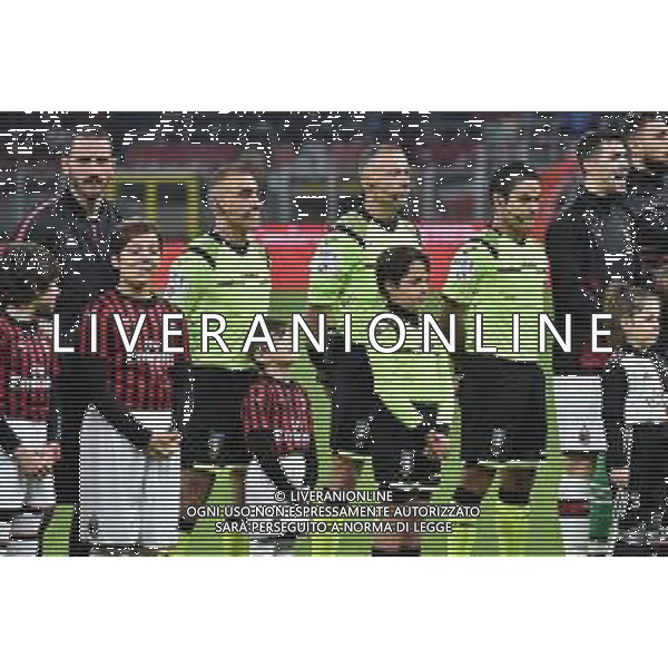 la terna arbitrale, al centro l’arbitro Paolo Valeri di Roma Milan vs Juventus Coppa Italia - semifinale gara di andata Milano 13-02-2020 Stadio Giuseppe Meazza - San Siro foto Roberto Garavaglia - ag. Aldo Liverani sas