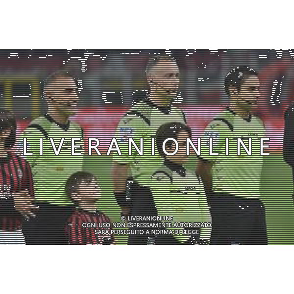 la terna arbitrale, al centro l’arbitro Paolo Valeri di Roma Milan vs Juventus Coppa Italia - semifinale gara di andata Milano 13-02-2020 Stadio Giuseppe Meazza - San Siro foto Roberto Garavaglia - ag. Aldo Liverani sas