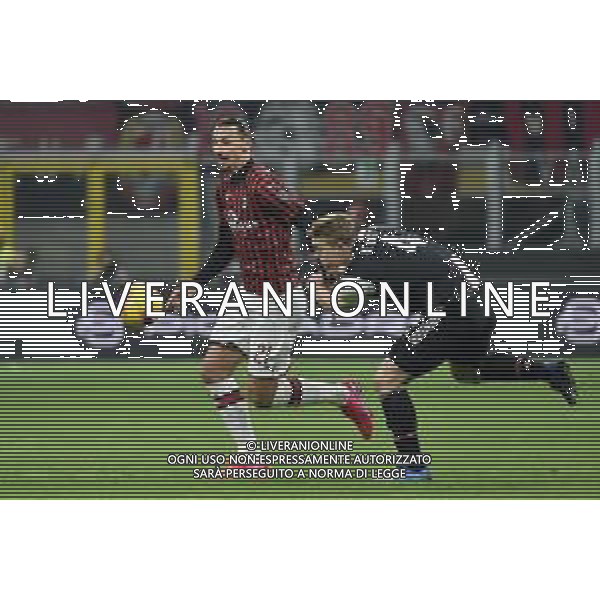 Zlatan Ibrahimovic (MIlan) SX e Matthijs De Ligt (Juventus) DX Milan vs Juventus Coppa Italia - semifinale gara di andata Milano 13-02-2020 Stadio Giuseppe Meazza - San Siro foto Roberto Garavaglia - ag. Aldo Liverani sas